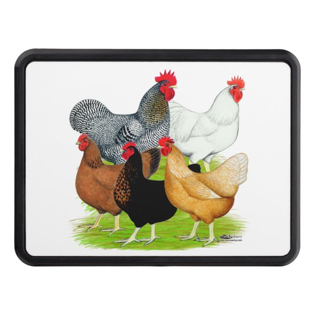 Sex-linked Chickens Quintet Hitch Cover (Front)
