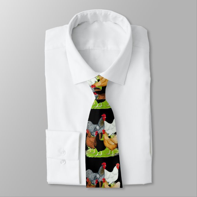 Sex-linked Chickens Quintet Neck Tie (Tied)