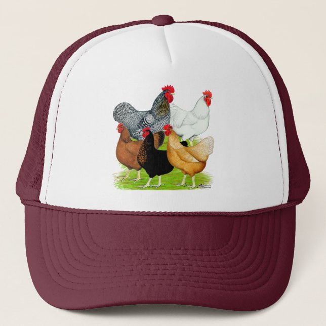 Sex-linked Chickens Quintet Trucker Hat (Front)