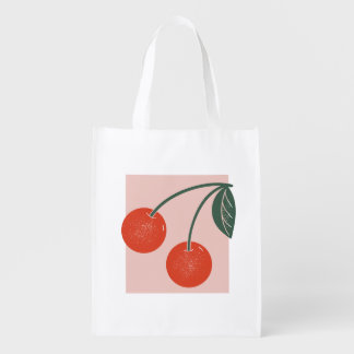 sexpresses the bright colors of cherries Reusabl Grocery Bag