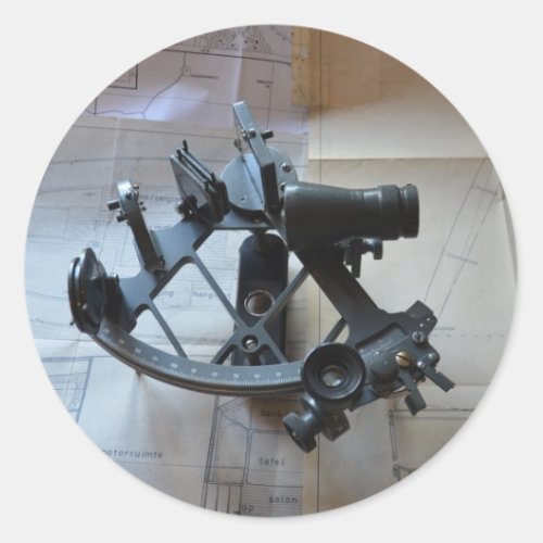 Sextant For Celestial Navigation Classic Round Sticker