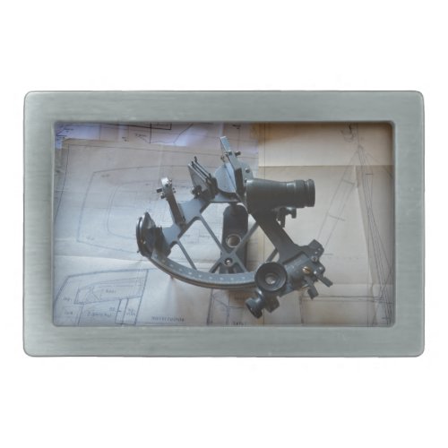 Sextant For Celestial Navigation Rectangular Belt Buckle