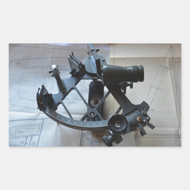 Sextant For Celestial Navigation Rectangular Sticker (Front)