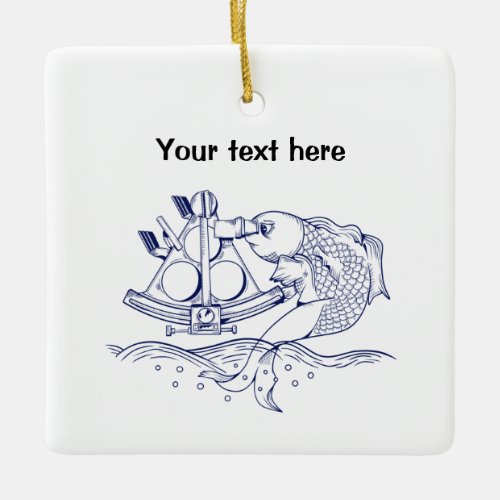Sextant marine navigation ceramic ornament