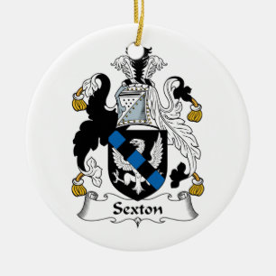 Sexton Family Crest Ceramic Ornament