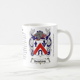 Sexton, the origin, meaning and the crest coffee mug