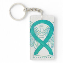 Sexual Assault Angel Awareness Ribbon Keychain