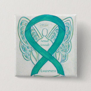 Sexual Assault Awareness Angel Ribbon Pin