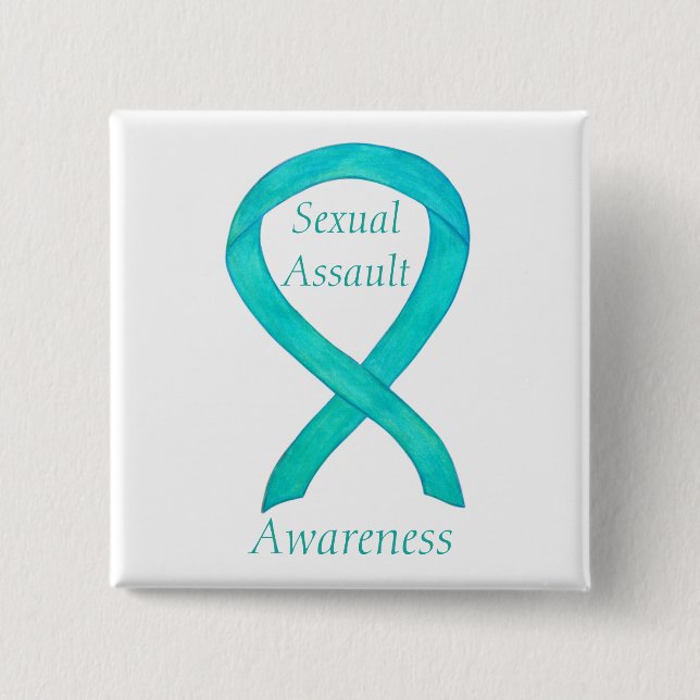 Sexual Assault Awareness Custom Ribbon Pin (Front)