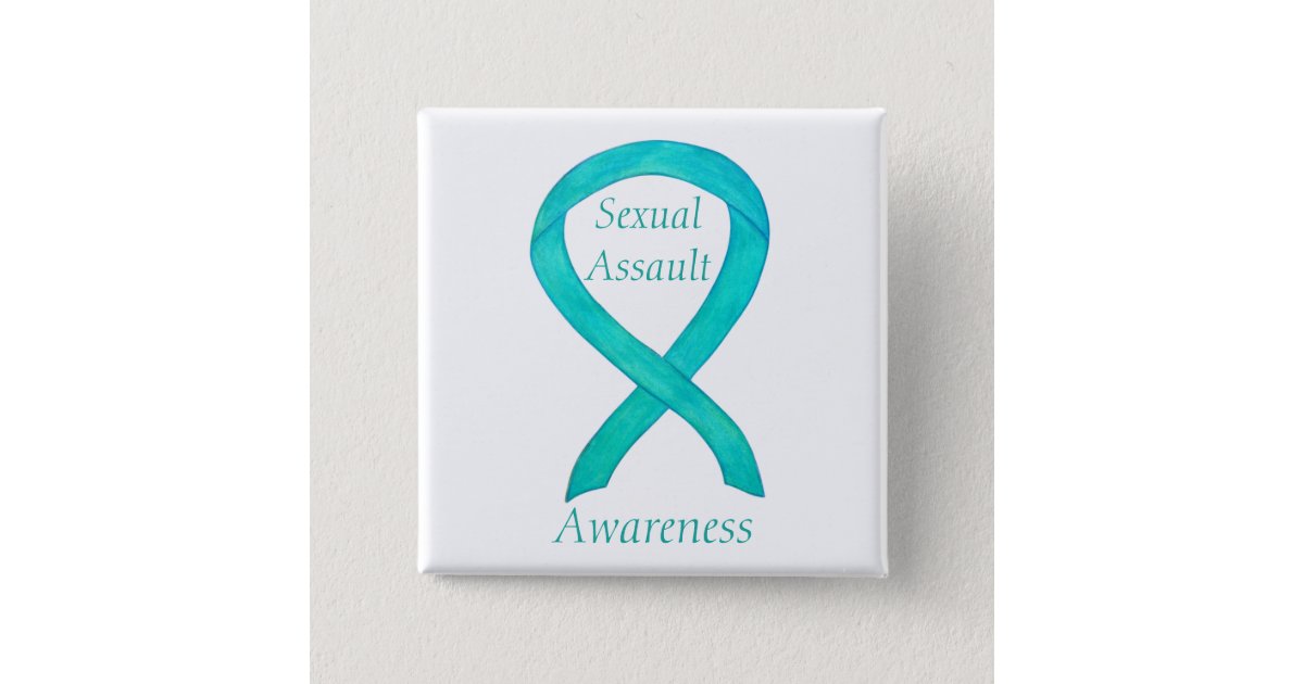 Sexual Assault Awareness Custom Ribbon Pin 
