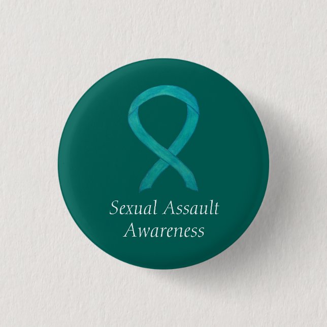 Sexual Assault Awareness Custom Ribbon Pin (Front)