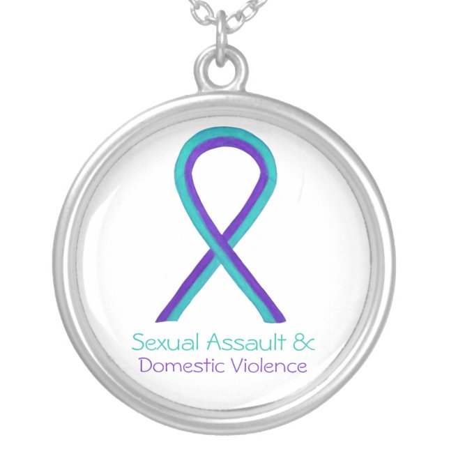 Sexual Assault & Domestic Violence Ribbon Necklace (Front)