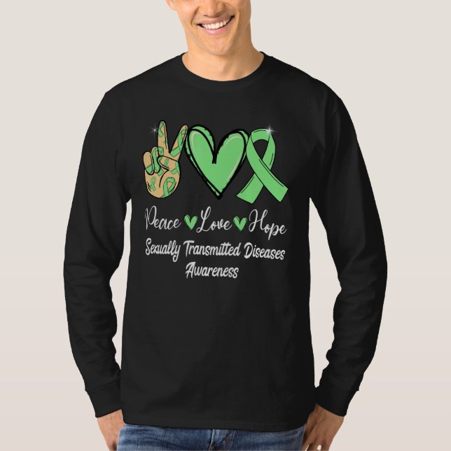 Sexually Transmitted Diseases STD Peace Love Hope  T-Shirt (Front)
