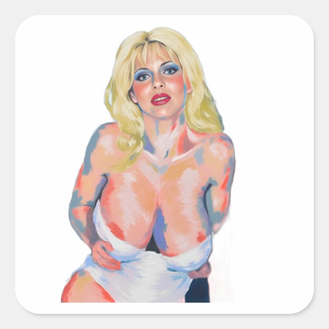 Sexy Artful Painting Square Sticker (Front)