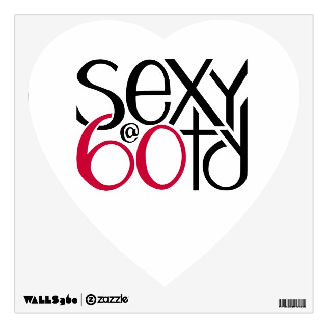 Sexy at 60 red Wall Decal (Front)