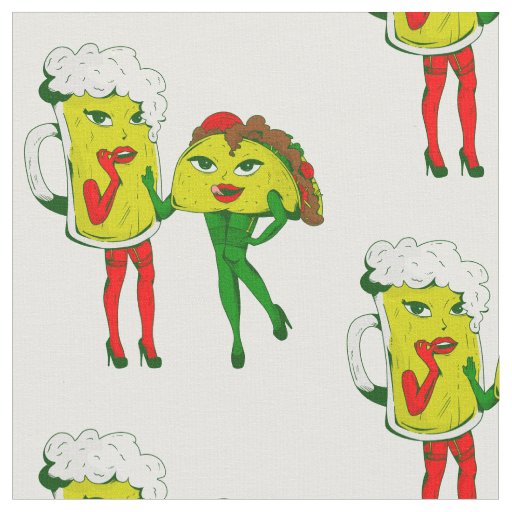 sexy beer taco funny cinco de mayo fabric