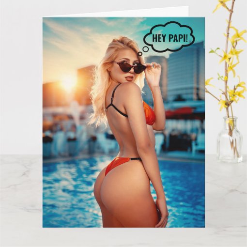 SEXY BIKINI GIRL BIRTHDAY BIG CARD FOR HIM Zazzle