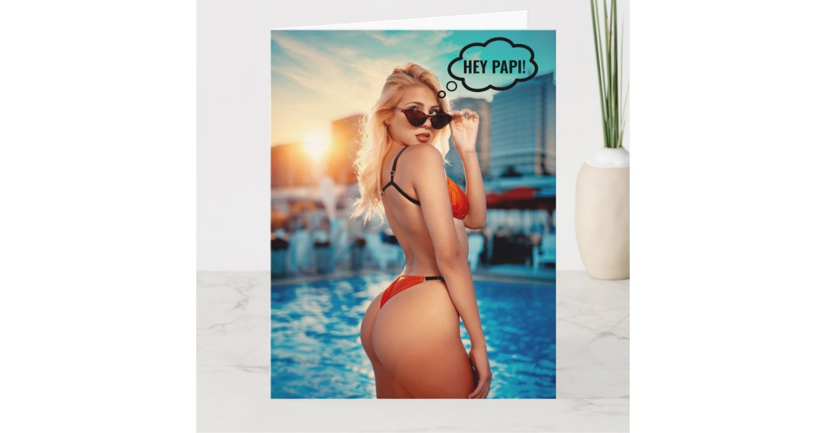 SEXY BIKINI GIRL BIRTHDAY BIG CARD FOR HIM Zazzle