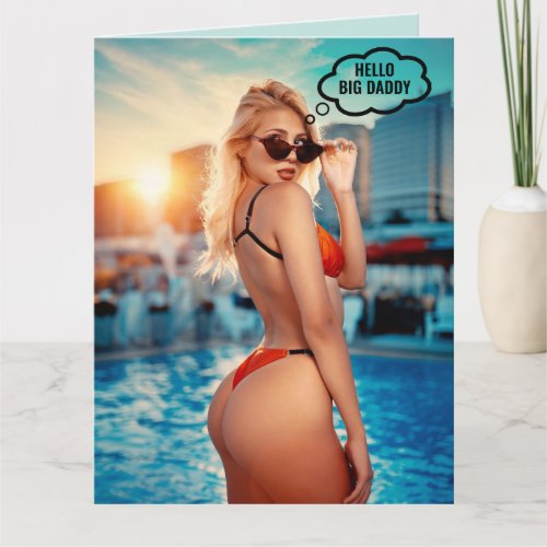 SEXY BIKINI GIRL BIRTHDAY BIG CARD FOR HIM