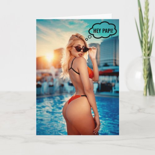 SEXY BIKINI GIRL BIRTHDAY CARD FOR HIM