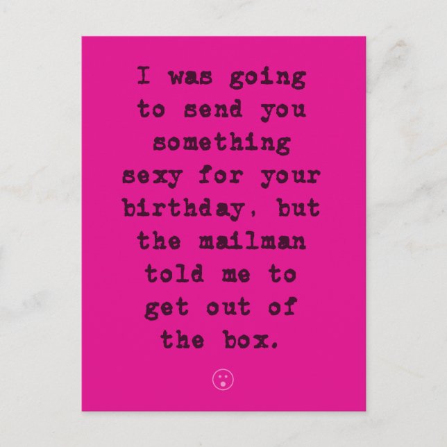 Sexy Birthday Fun / Joke Postcard (Front)