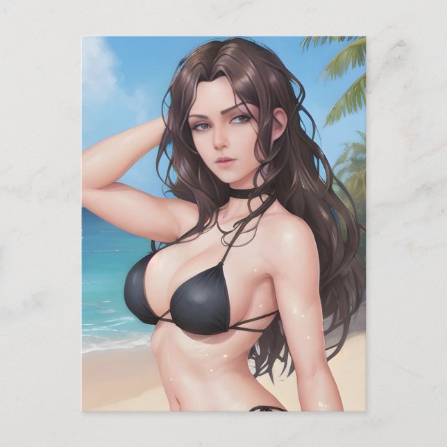 Sexy Black Bikini Postcard (Front)