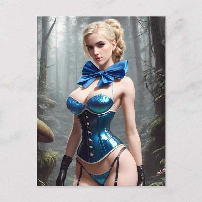 Sexy Blue Lingerie Postcard (Front)