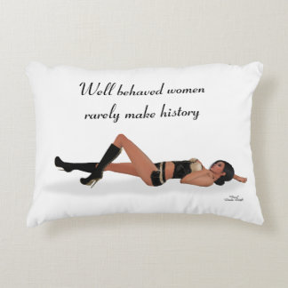 Sexy Brunette Pinup Girl Sleeping Accent Pillow