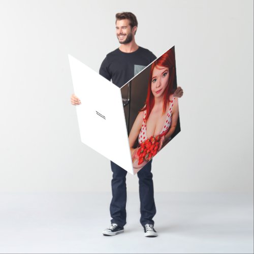 SEXY BUXOM REDHEAD BIRTHDAY FUNNY GIANT CARD