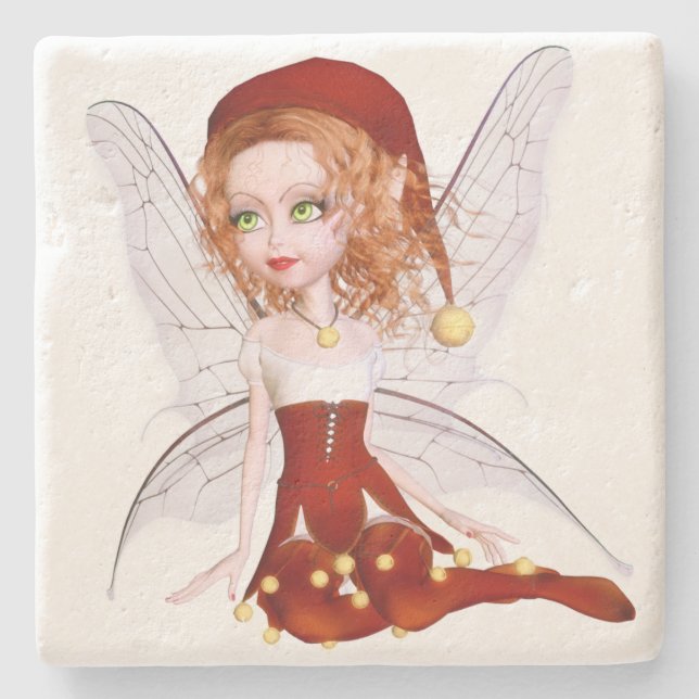 Sexy Christmas Elf Stone Coaster (Front)