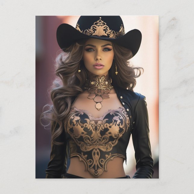 Sexy Cowgirl Postcard (Front)