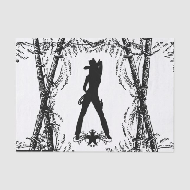 Sexy Cowgirl Tissue Paper (Front)