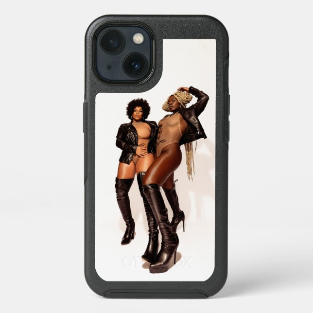Sexy Ebony Biker Models IPhone Case (Back)