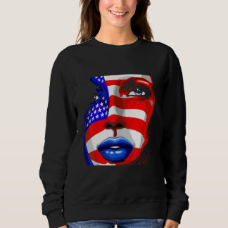 Sexy Face American Flag Usa 4th Of July Sweatshirt
