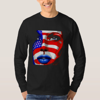 Sexy Face American Flag Usa 4th Of July T-Shirt
