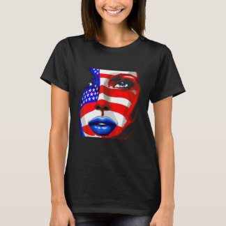 Sexy Face American Flag Usa 4th Of July T-Shirt