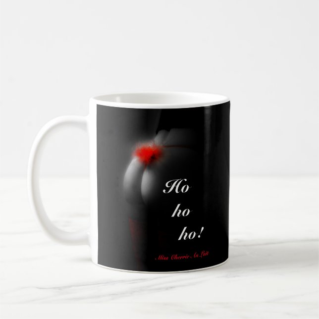 Sexy Glamor Babe Naughty Joke Christmas Black Mug (Left)