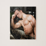 Sexy Guy Shirtless Military Muscle Man Camo Pants Jigsaw Puzzle
