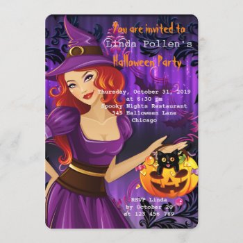 Sexy Halloween Witch Invitation by Xuxario at Zazzle