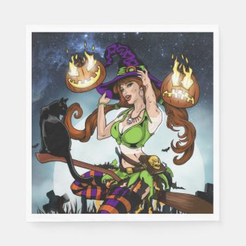 Sexy Halloween Witch Napkins by Xuxario at Zazzle