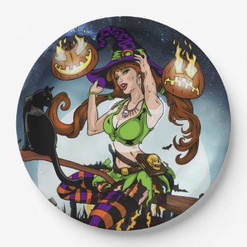 Sexy Halloween Witch Paper Plates by Xuxario at Zazzle