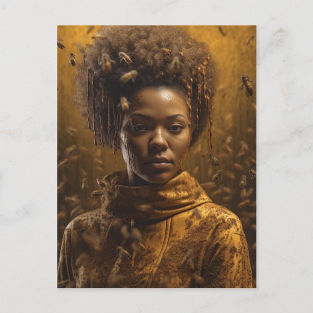 Sexy Honey Bee Goddess Woman Postcard (Front)