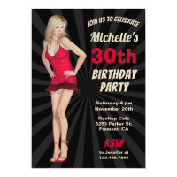 Sexy Hot Blonde Woman Birthday Party Invitation