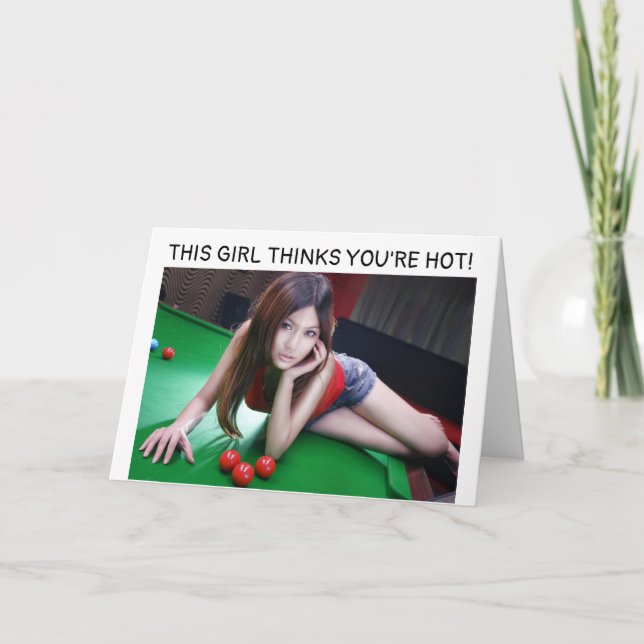 SEXY HOTTIE PINUP GIRL BIRTHDAY CARD FOR HIM (Front)
