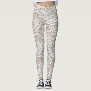 Women's White Lace Leggings | Zazzle