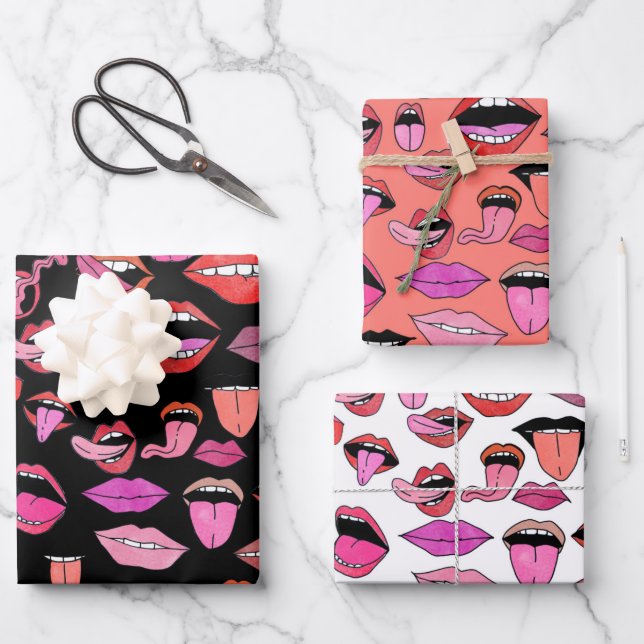 Sexy, Naughty Wrapping Paper Sheets (Front)