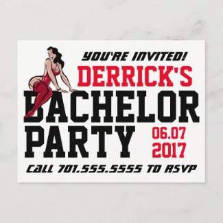 Sexy Pin-up Woman Bachelor Party Invitation