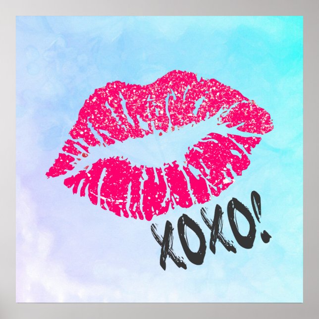 Sexy Pink Kissy Lips xoxo! Poster (Front)