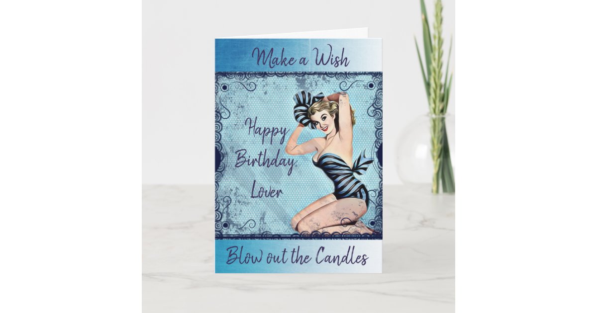 Sexy Pinup Girl Retro Lady Vintage Birthday Wishes Card Zazzle
