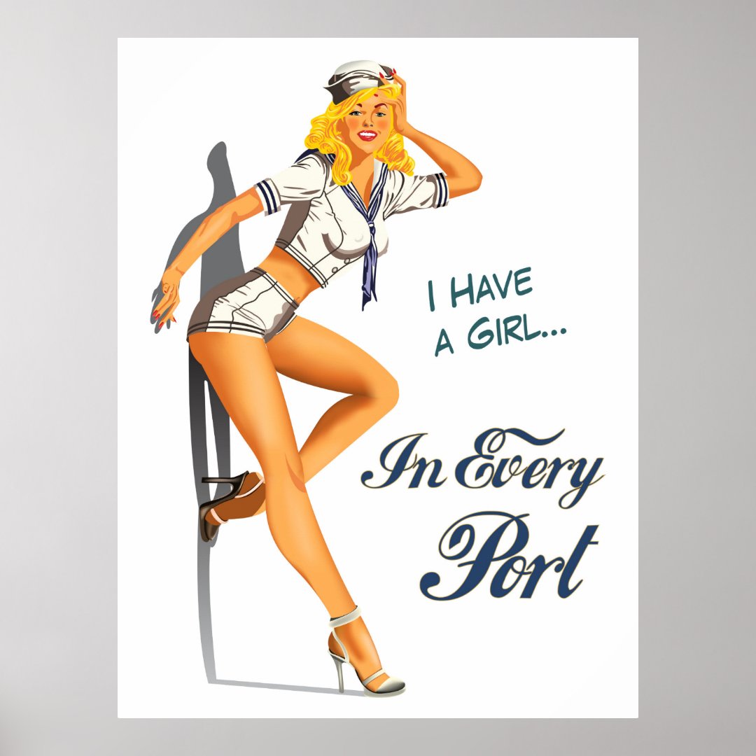 Sexy Pinup Sailor Girl Poster Zazzle